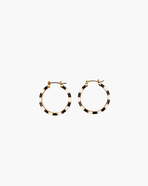 Enamel Stripe Hoop Earrings
