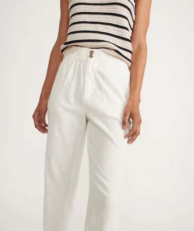Elle Relaxed Crop Pant in White