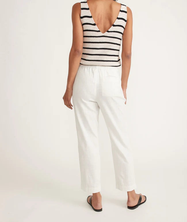 Elle Relaxed Crop Pant in White