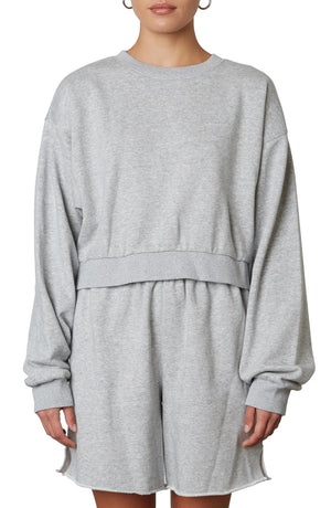 Grey Cropped PUllover