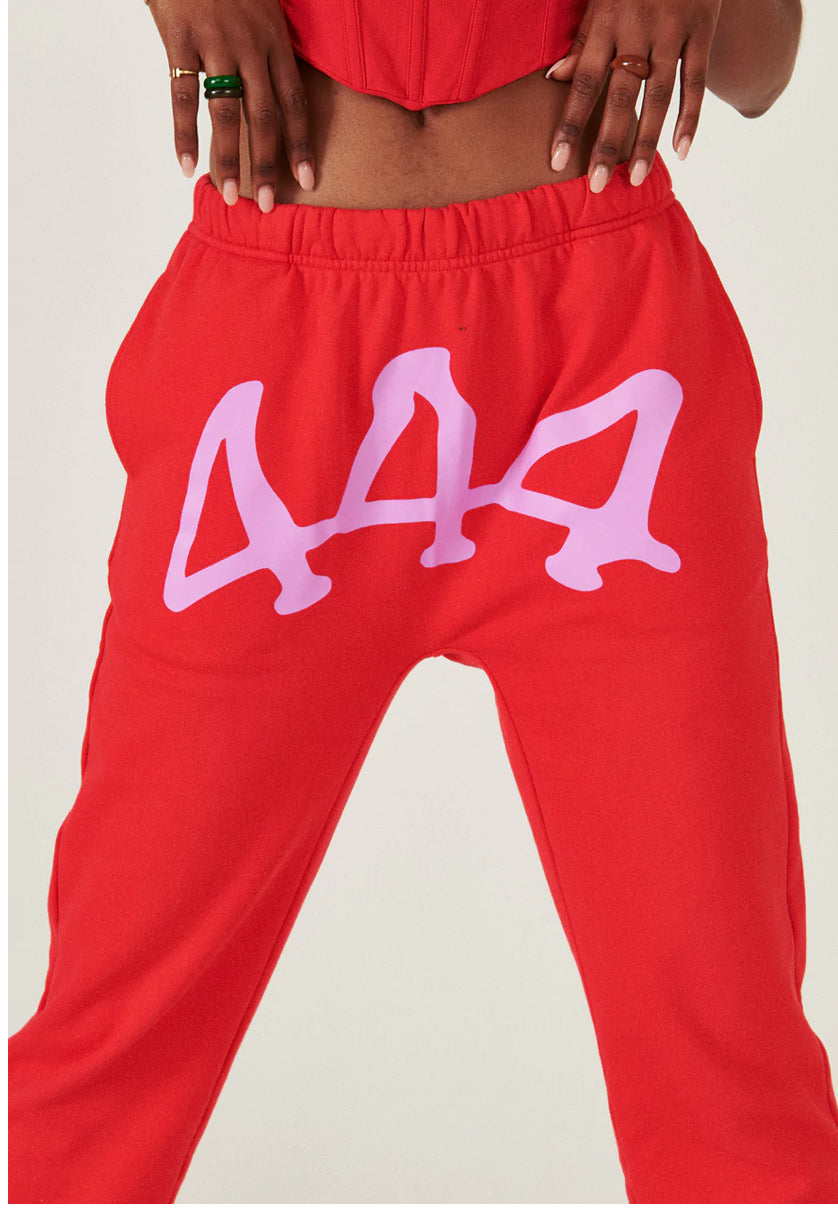 ASOS Weekend Collective monogram sweatpants in red - part of a set