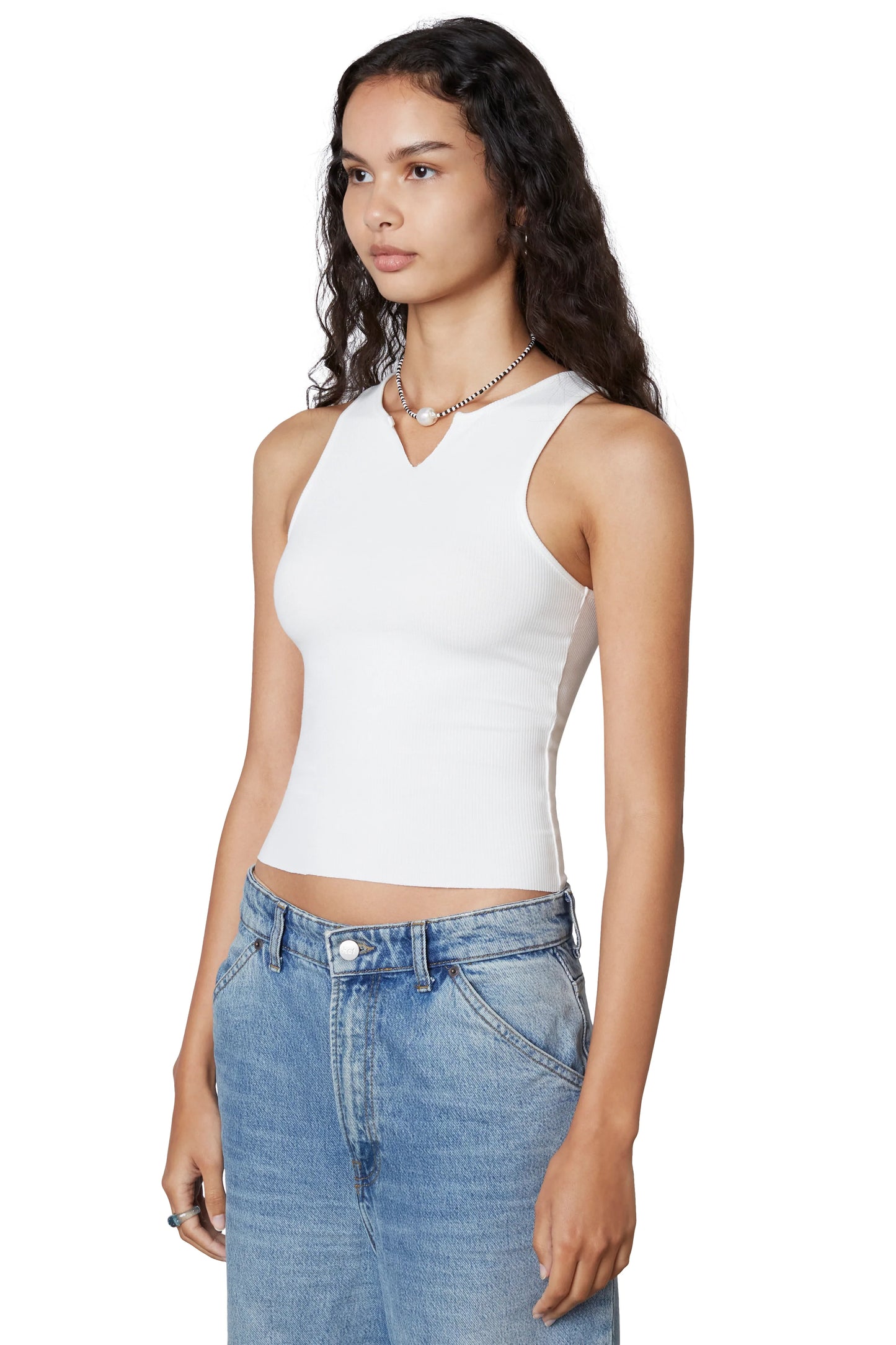 Notched Cami White