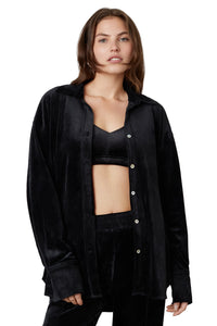 Velour Button Down Shirt