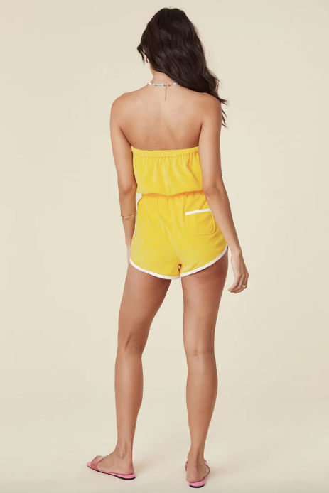 Miami Strapless Romper - Lemon