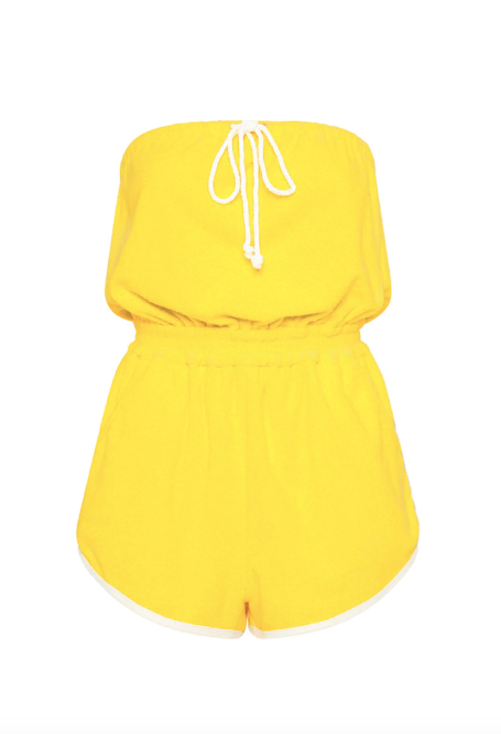 Miami Strapless Romper - Lemon