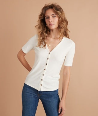 Lexi Rib Button Top